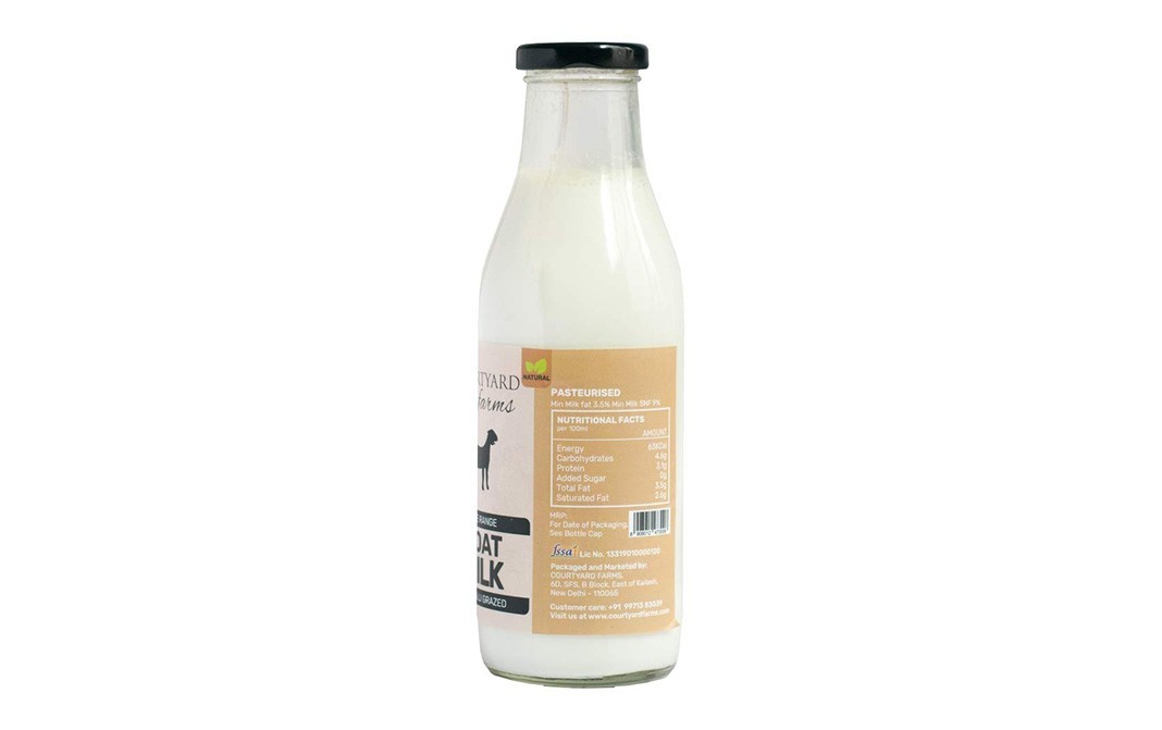 Courtyard Farms Free Range Goat Milk Aravalli Grazed   Glass Bottle  500 millilitre
